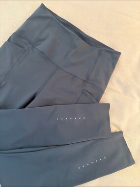 Asics Leggings High-Waist Performance Small Blue-Grey w/ Reflective Feature